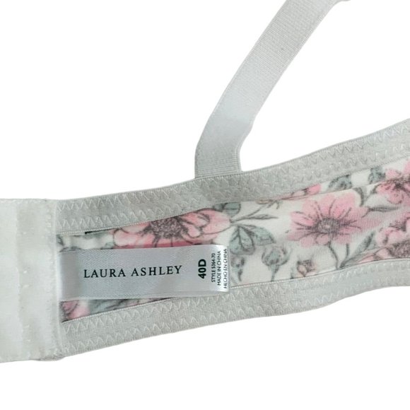 Laura Ashley Full Figure Bra Sz 40D Floral Print Comfort Strap Extra Cushion - Picture 9 of 10
